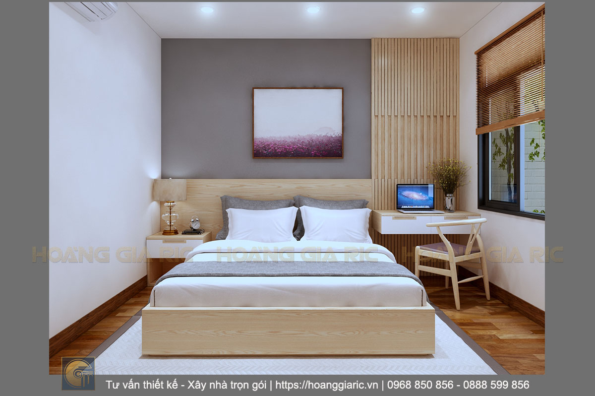 Thiết kế phối cảnh nội thất phòng ngủ 1.1 nhà phố hiện đại Hải phòng hp2017