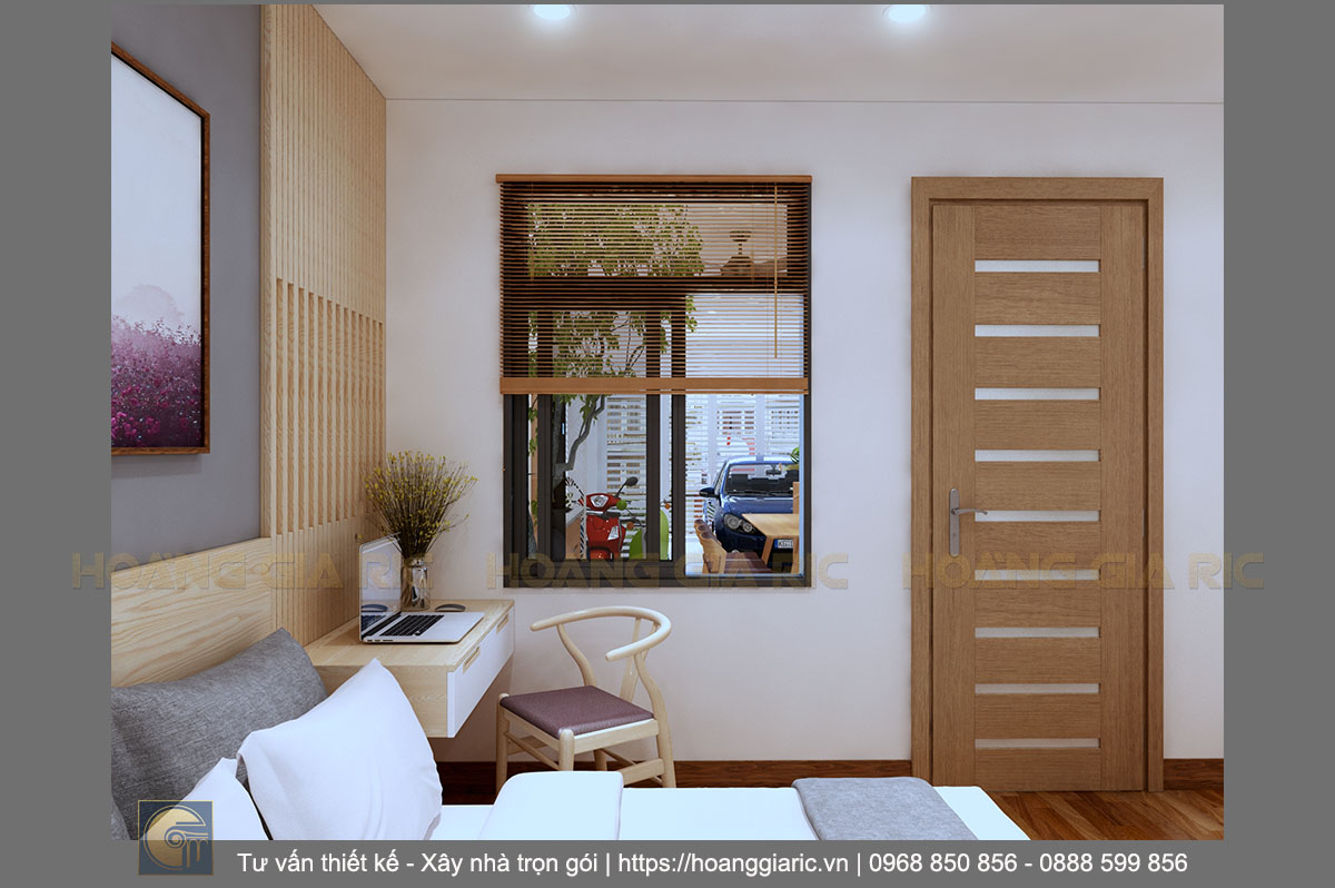 Thiết kế phối cảnh nội thất phòng ngủ 1.6 nhà phố hiện đại Hải phòng hp2017