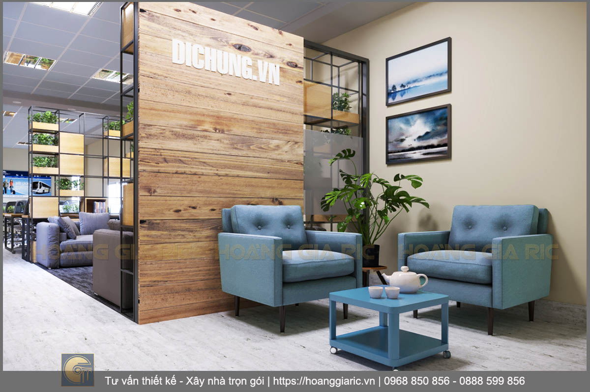 Thiết kế nội thất văn phòng hiện đại Hà nội dc2018, phối cảnh phòng khách