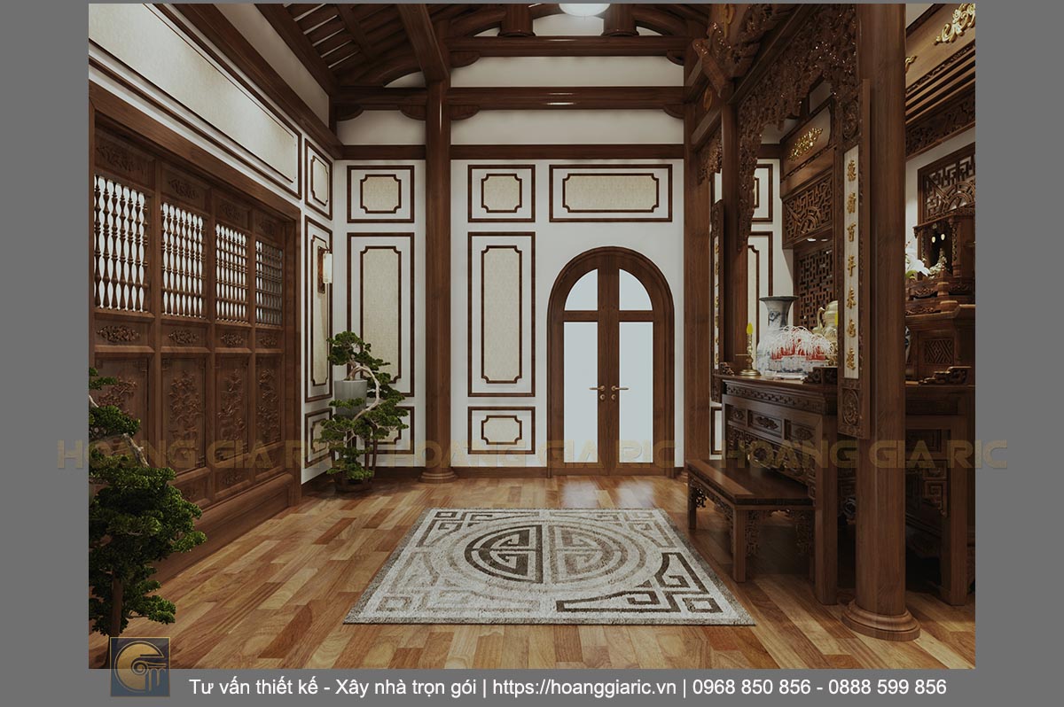 Thiết kế nội thất biệt thự tân cổ điển Hải dương nd22018, phối cảnh phòng thờ 3
