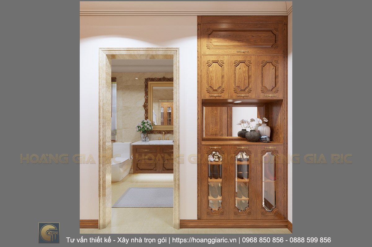 Thiết kế nội thất biệt thự tân cổ điển Hải dương nd22018, phối cảnh phòng tắm 2.1