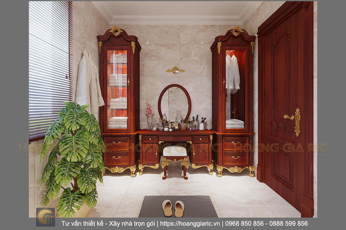 Thiết kế nội thất biệt thự tân cổ điển Hải dương nd22018, phối cảnh phòng tắm 3.1