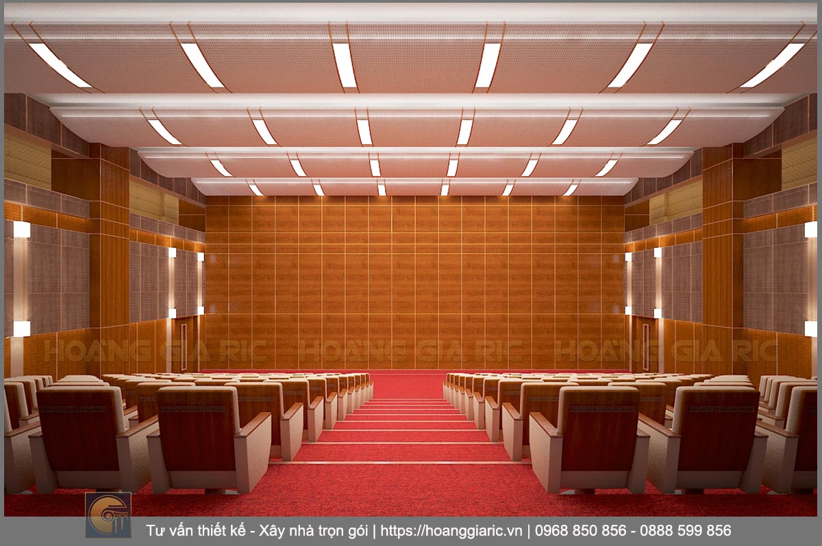 Thiết kế nội thất văn phòng hiện đại Hà nội vks12016, phối cảnh phòng hội trường 2