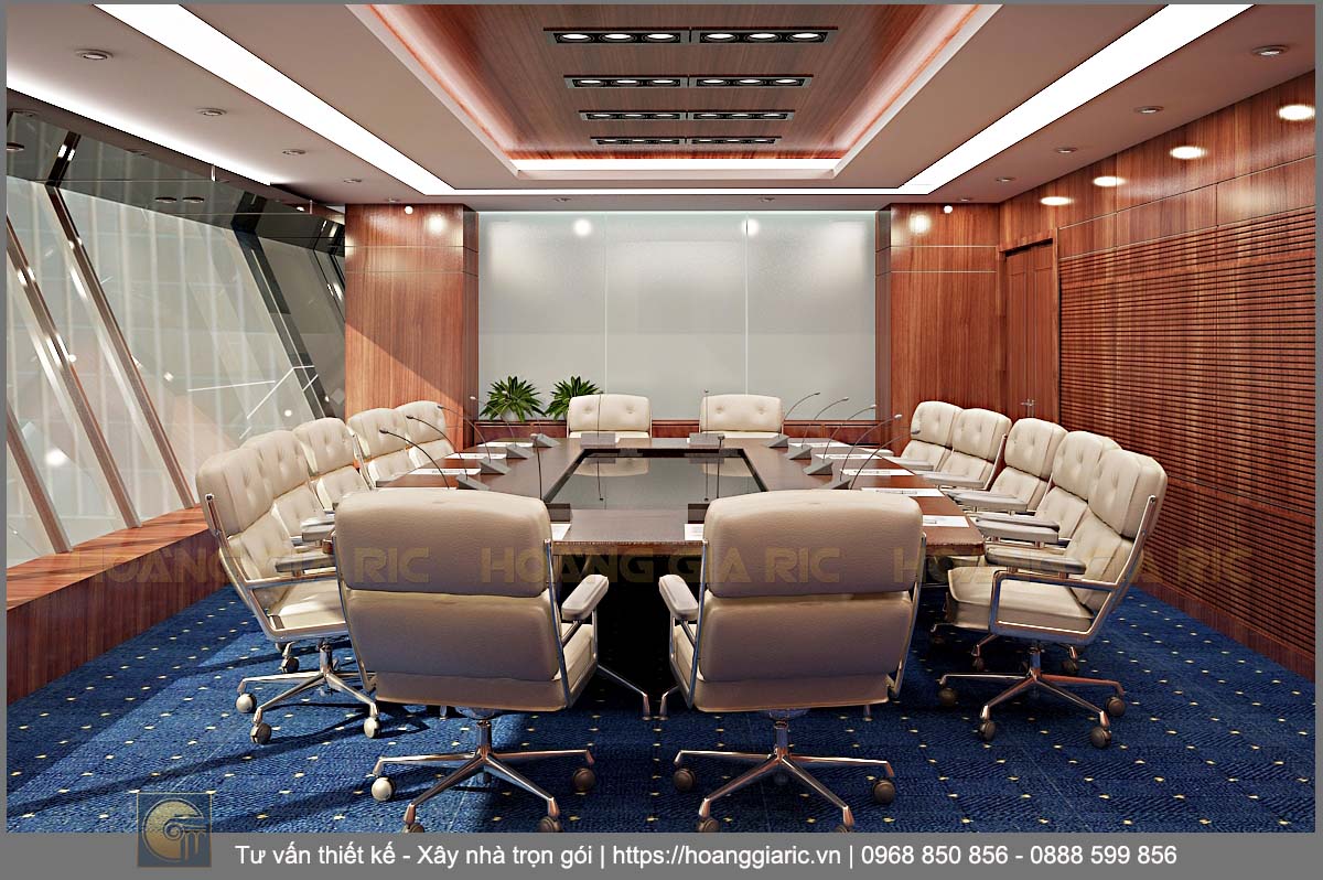 Thiết kế nội thất văn phòng hiện đại Hà nội vks12016, phối cảnh phòng họp quốc tế 1