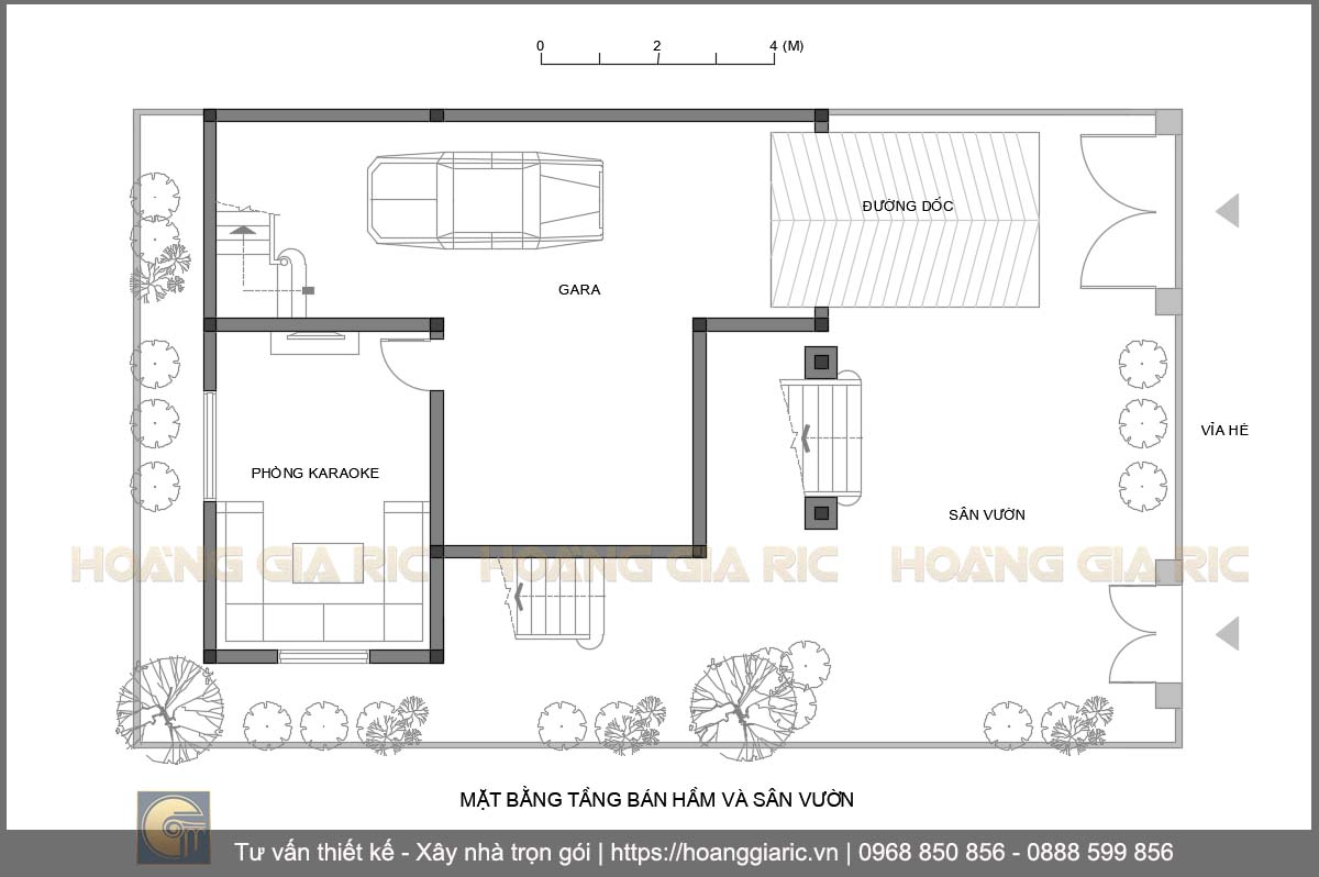 Thiết kế mặt bằng kiến trúc tầng bán hầm biệt thự tân cổ điển Hà nội hn2015