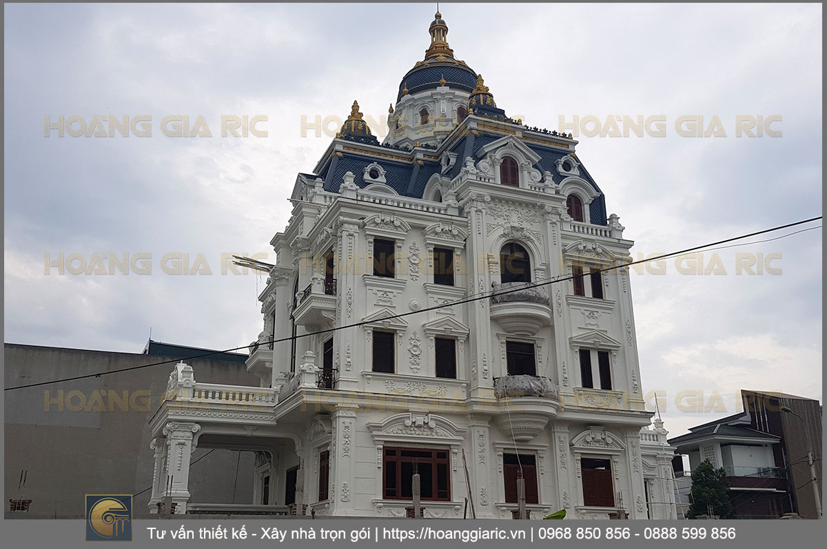 Xây nhà trọn gói biệt thự lâu đài Việt trì vt2018, tổng thể hoàn thiện nhà 5