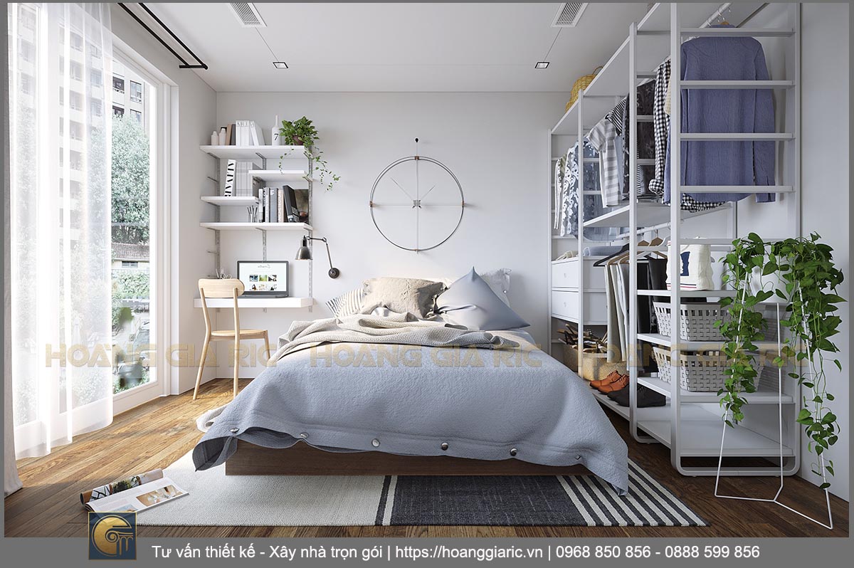 Thiết kế nội thất căn hộ 3 phòng ngủ Hà nội ocp 2019, phối cảnh phòng ngủ 3.1