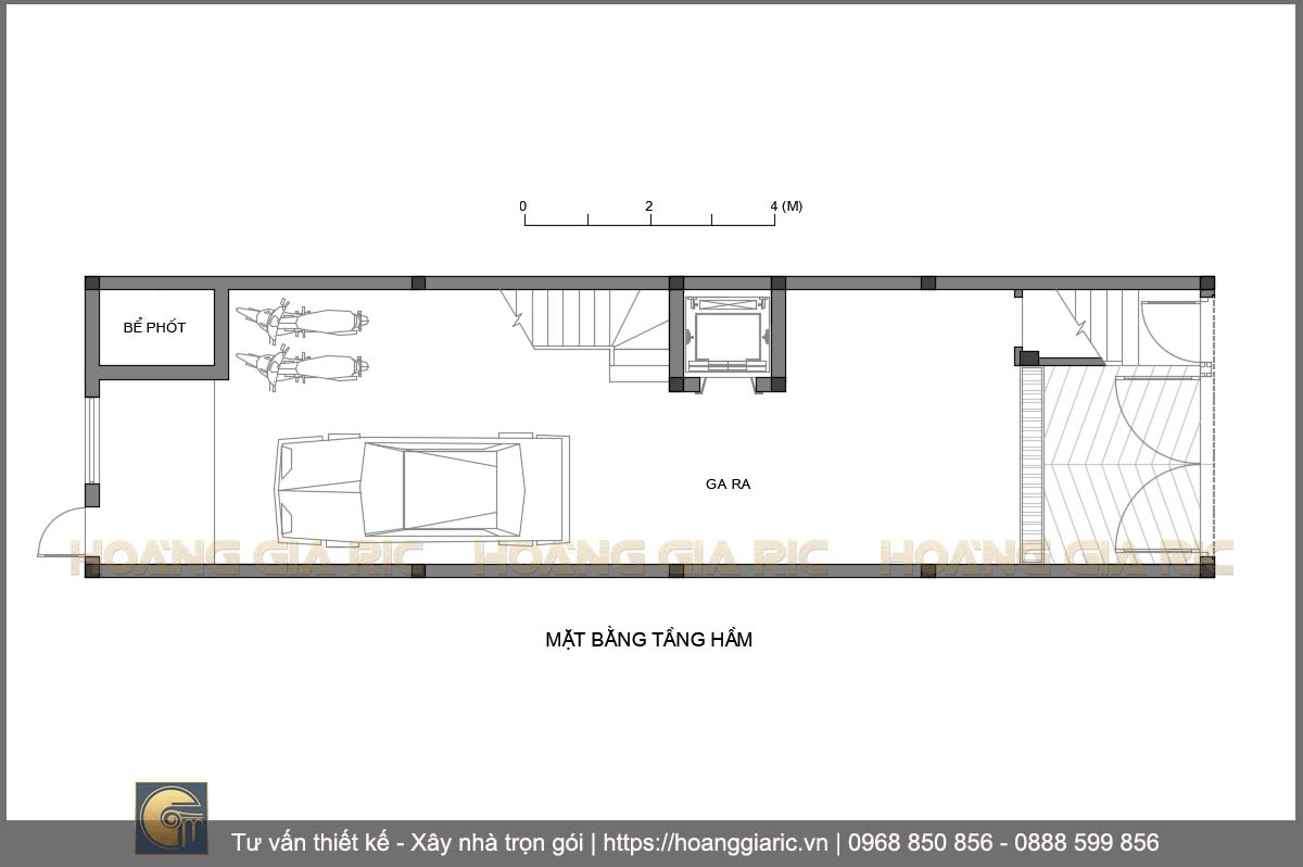 Thiết kế mặt bằng kiến trúc tầng hầm nhà phố tân cổ điển Hà nội hh2015