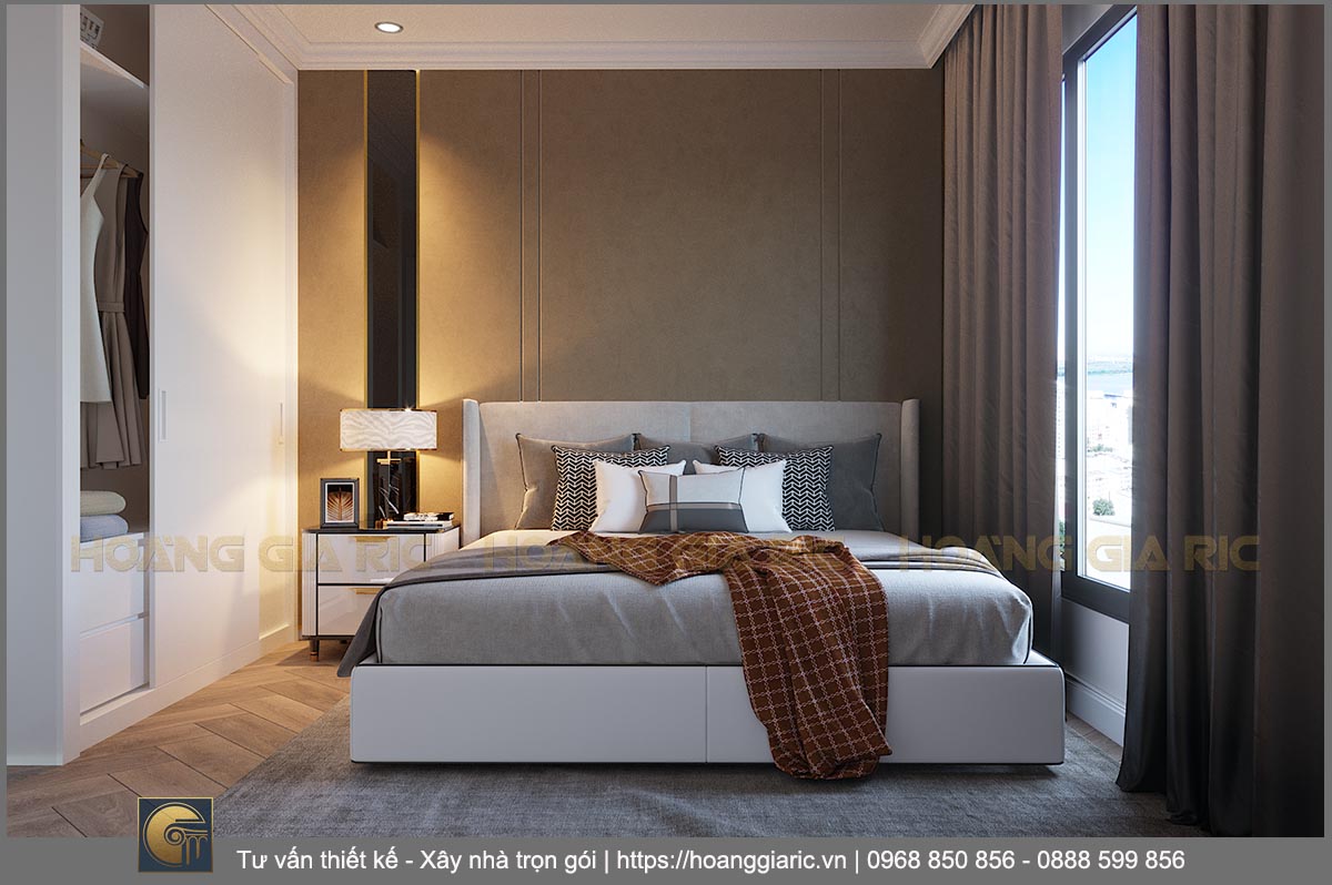 Thiết kế nội thất căn hộ chung cư 2pn Vinhomes Smart City Sc2019, phối cảnh phòng ngủ 1.1