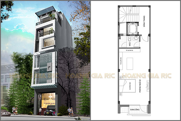 Thiết kế kiến trúc nhà phố hiện đại Hà nội qn2013
