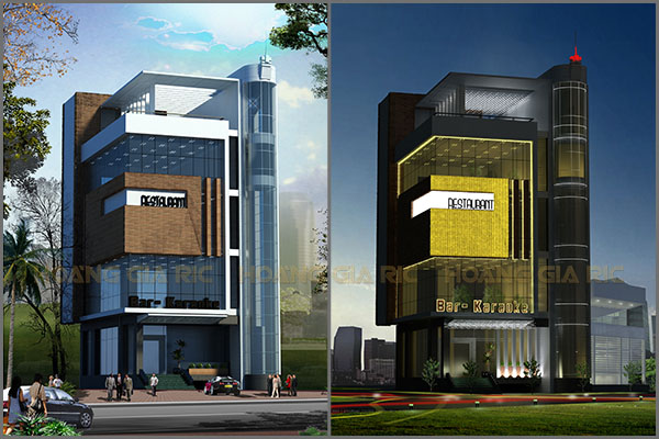 Thiết kế kiến trúc nhà hàng hiện đại Hưng yên nh2013