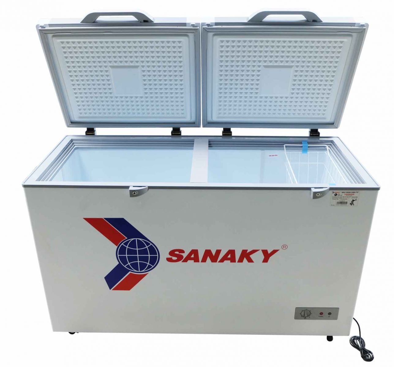 Tủ đông Sanaky VH-4099A2KD Dàn đồng  1 ngăn đông, mặt kính cường lực màu xanh ngọc
