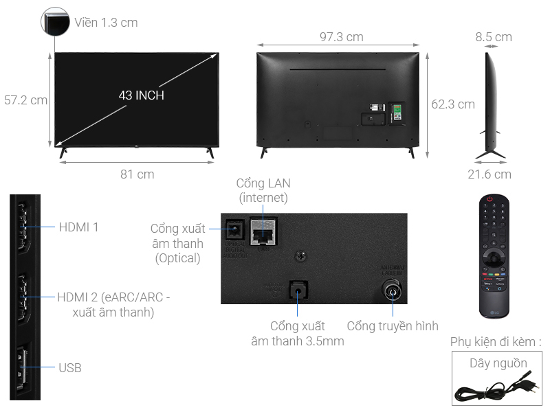 Smart Tivi LG 4K 43 inch 43UP7500PTC