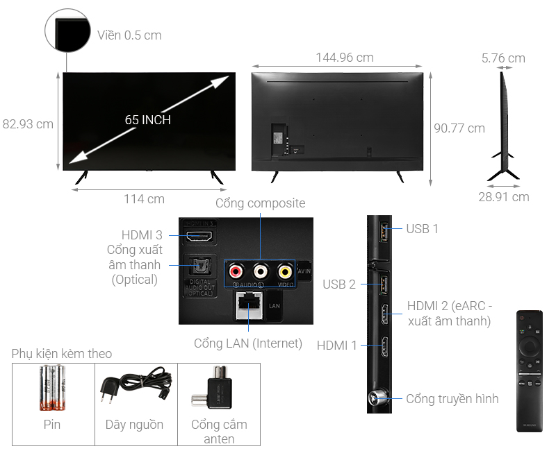 Smart Tivi QLED Samsung 4K 65 inch QA65Q60T