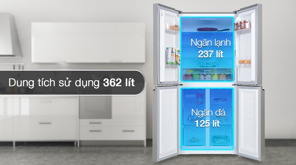 Tủ lạnh Sharp SJ-FX420V-DS 4 cánh, 404L ( xám đen )
