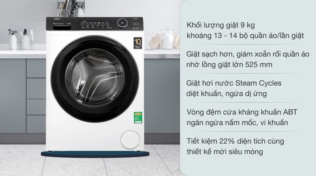 Máy giặt Aqua Inverter 9.0 KG AQD-A900F.W