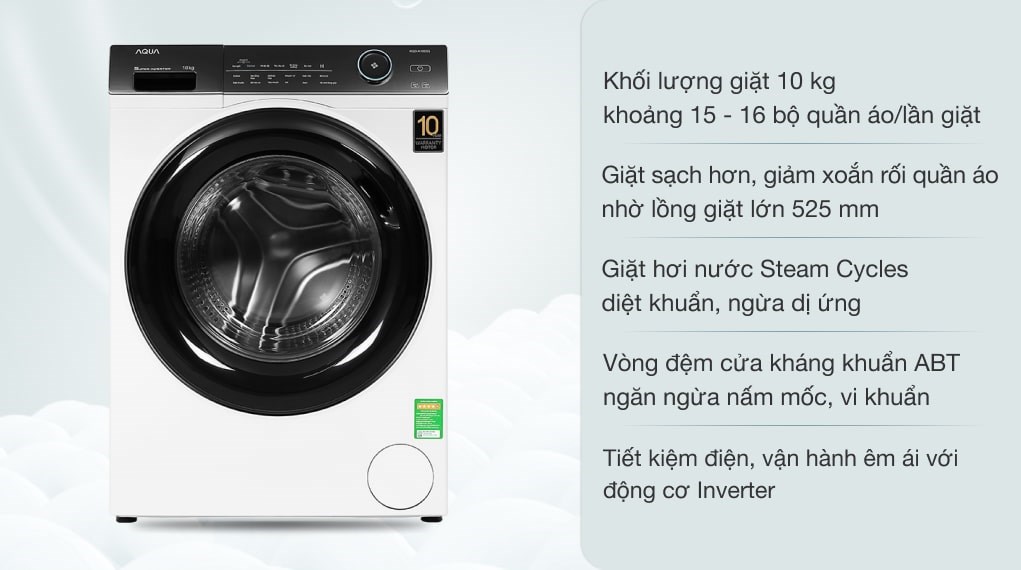 Máy giặt Aqua Inverter 10 KG AQD-A1000G W