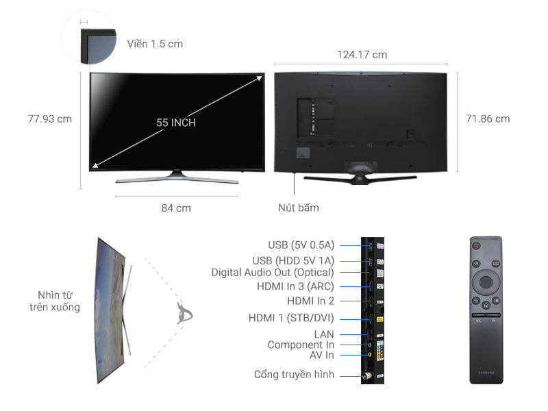 Smart Tivi Cong Samsung 4K 55 inch UA55KU6100