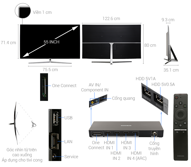 Smart Tivi Cong Samsung 4K 55 inch UA55MU9000