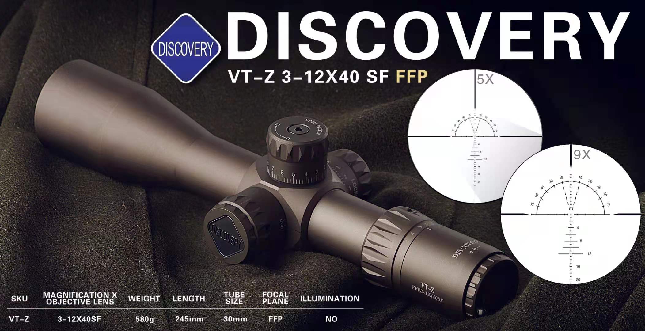 ống ngắm vtz 3-12x40 sf ffp chính hãng