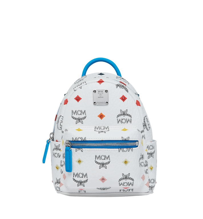 Balo MCM 20 Cm - Stark Bebe Boo Backpack in Skyoptic Stud Visetos - Skyoptic Diamond White