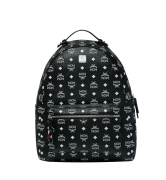 Balo MCM Stark Backpack in White Logo Visetos - Black - 40cm