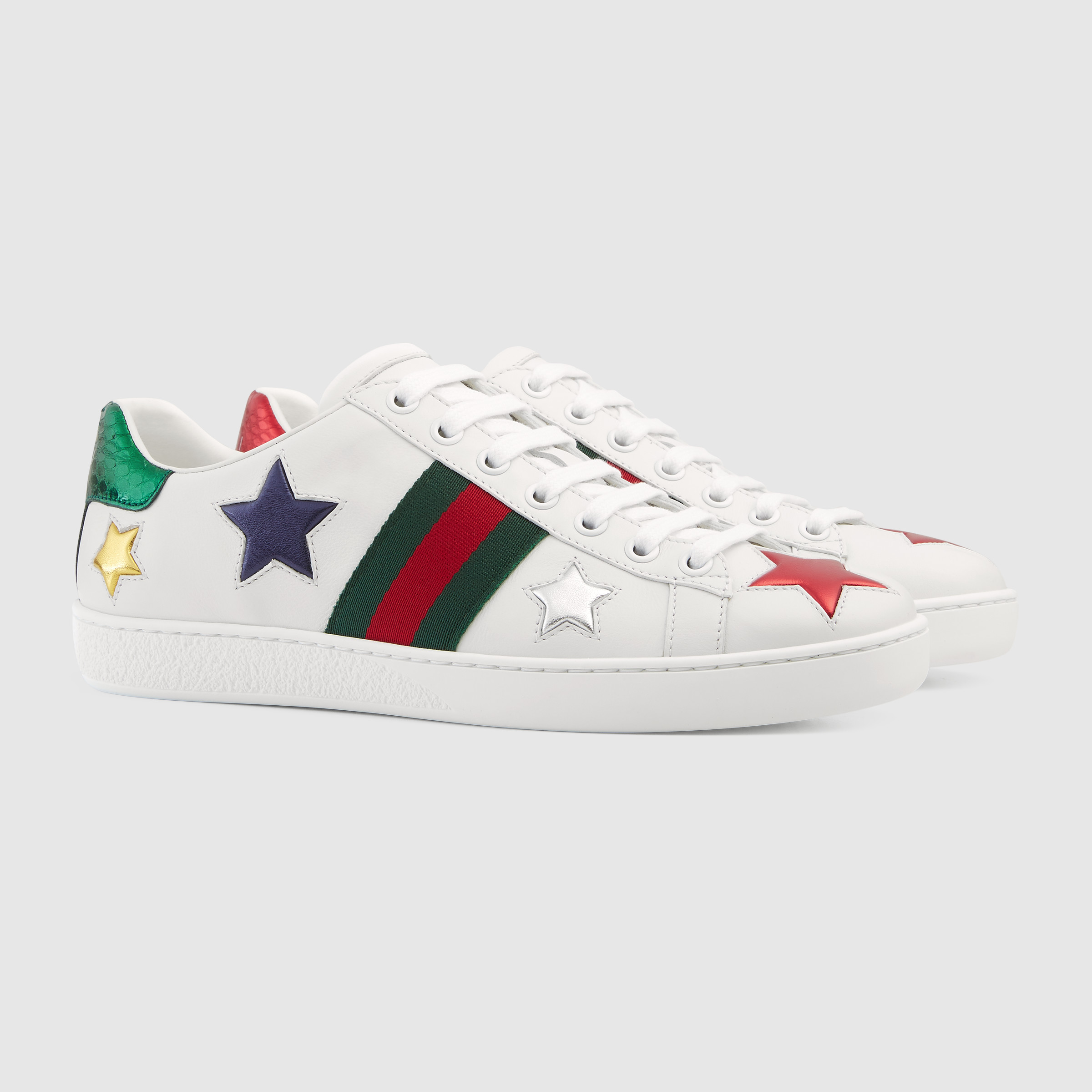 GIÀY GUCCI - ACE EMBROIDERED SNEAKER - LOGO STARS