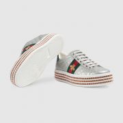 GIÀY GUCCI - ACE SNEAKER WITH CRYTALS - SLIVER