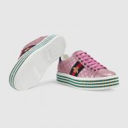 GIÀY GUCCI - ACE SNEAKER WITH CRYTALS - PINK