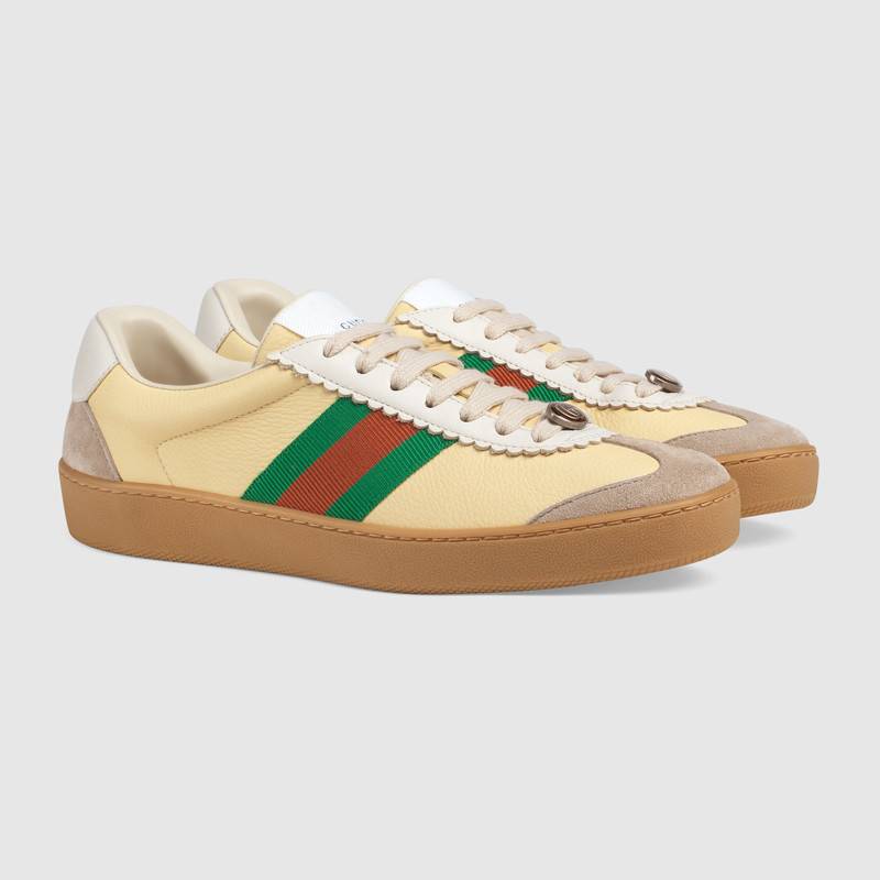 GIÀY GUCCI - G74 LEATHER SNEAKER WITH WEB