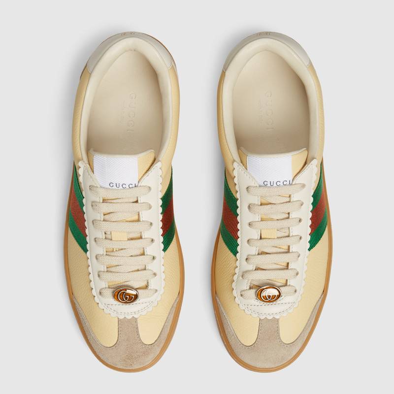 GIÀY GUCCI - G74 LEATHER SNEAKER WITH WEB