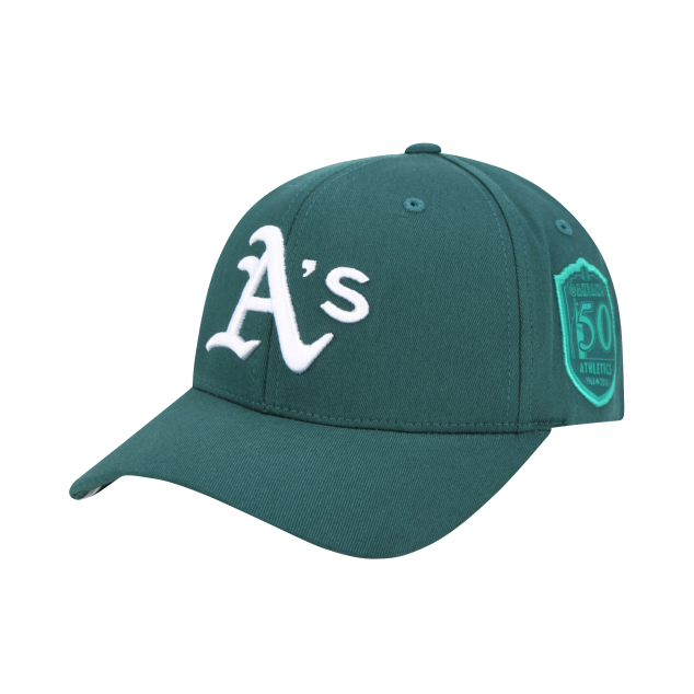 NÓN MLB OAKLAND ATHLETICS ROUND PATCH CURVED CAP - GREEN