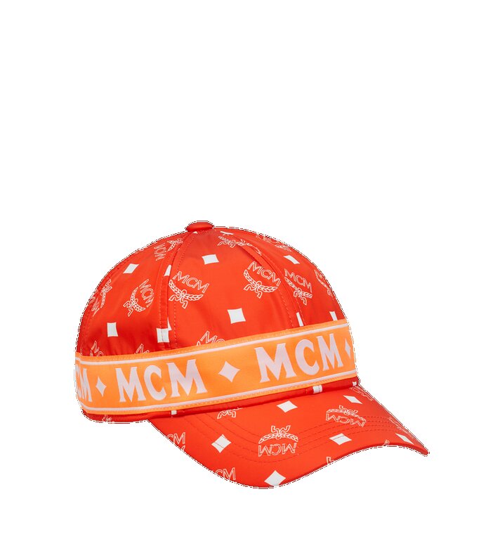 NÓN MCM - White Logo Nylon Weaving Cap - Flame