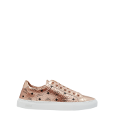 GIÀY MCM - Women's Low Top Sneakers in Visetos - Champagne Gold