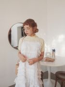 THỜI TRANG HÀN QUỐC - Lace Trim Slip Dress