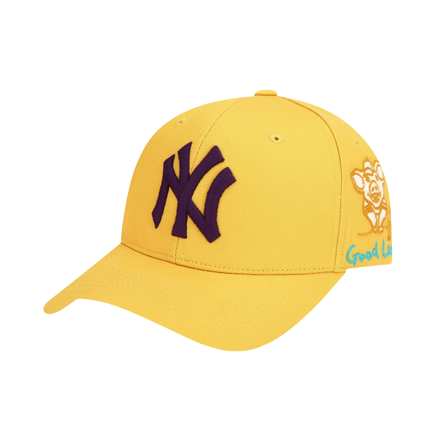 NÓN MLB NEW YORK YANKEES GOOD LUCK CHARACTER ADJUSTABLE CAP - YELLOW