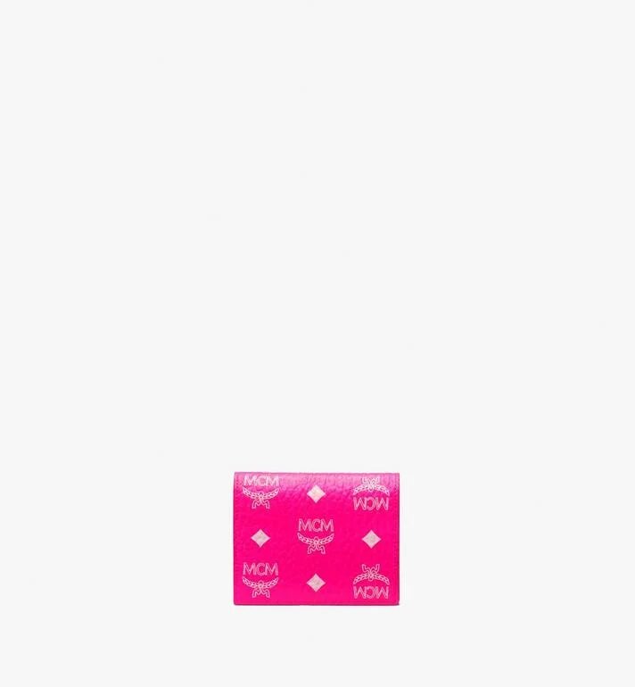 VÍ MCM Mini - TWO FOLD FLAT WALLET - Neon Pink
