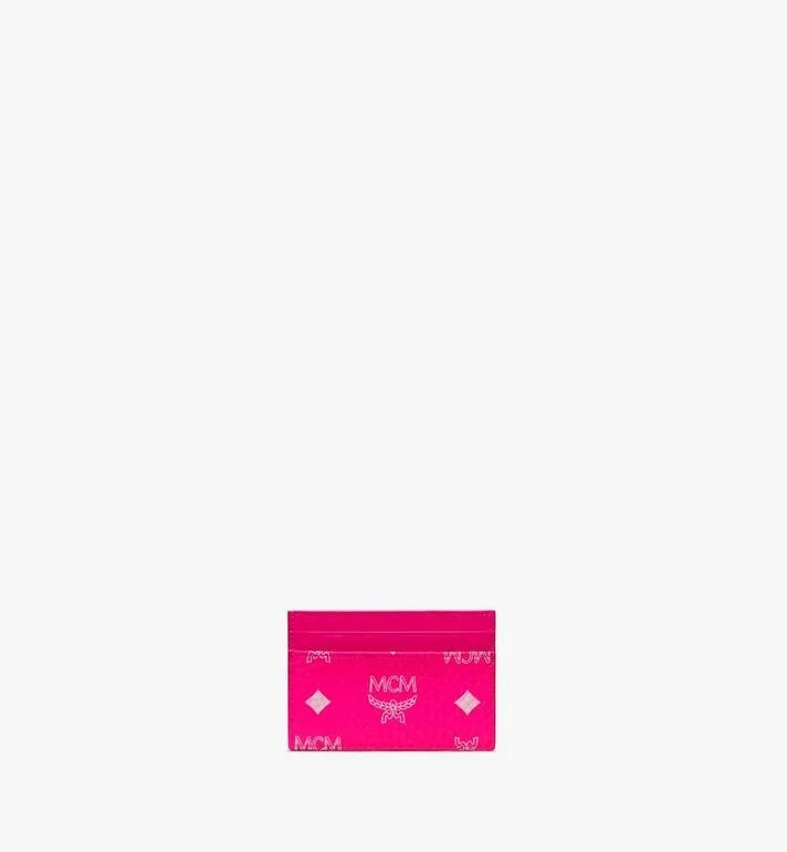 VÍ MCM Mini - CARD CASE IN VISETOS - Neon Pink