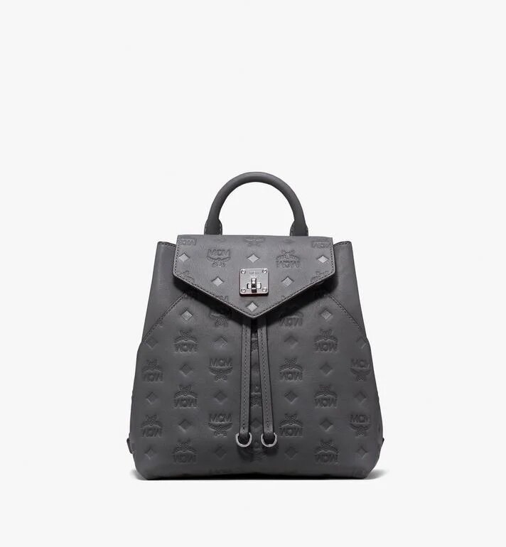 Túi MCM Small - ESSENTIAL BACKPACK IN MONOGRAM LEATHER - Charcoal