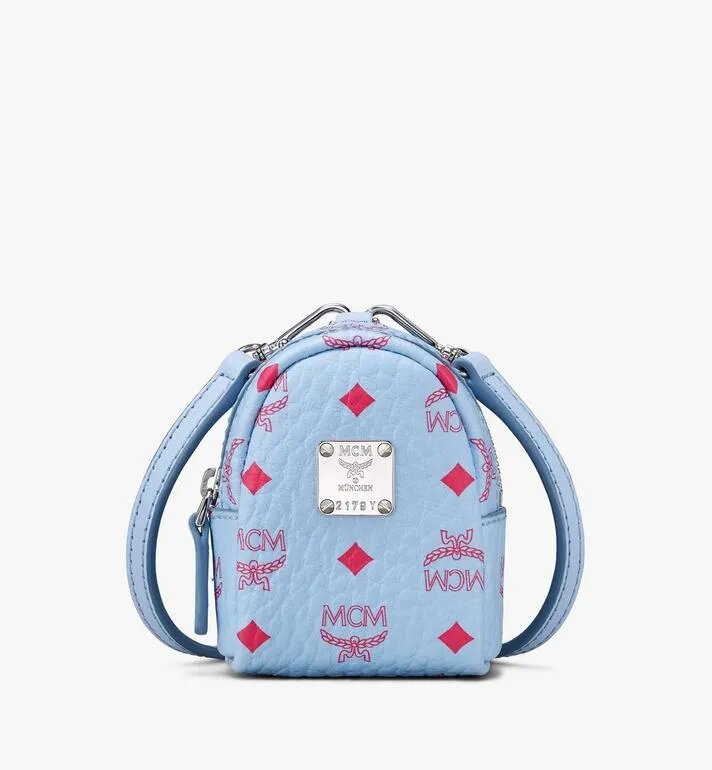 BALO MCM ONE SIZE - BACKPACK CHARM WITH CROSSBODY STRAP IN VISETOS - Blue