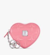 TÚI MCM HEART COIN POUCH CHARM IN DIAMOND PATENT LEATHER - Rose