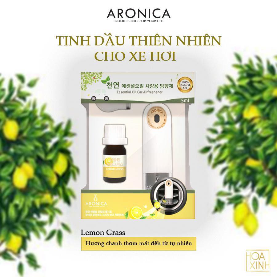 TINH DẦU THIÊN NHIÊN CHO XE HƠI ARONICA - Lemon Grass