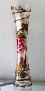 Chân nến vẽ tay nghệ thuật Gipar, H35cm