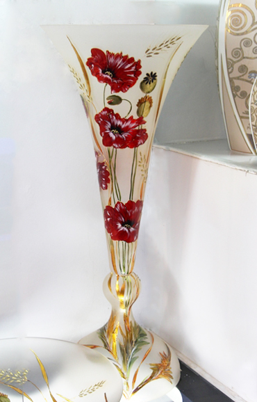Lọ hoa vẽ tay nghệ thuật Gipar, H80x35cm