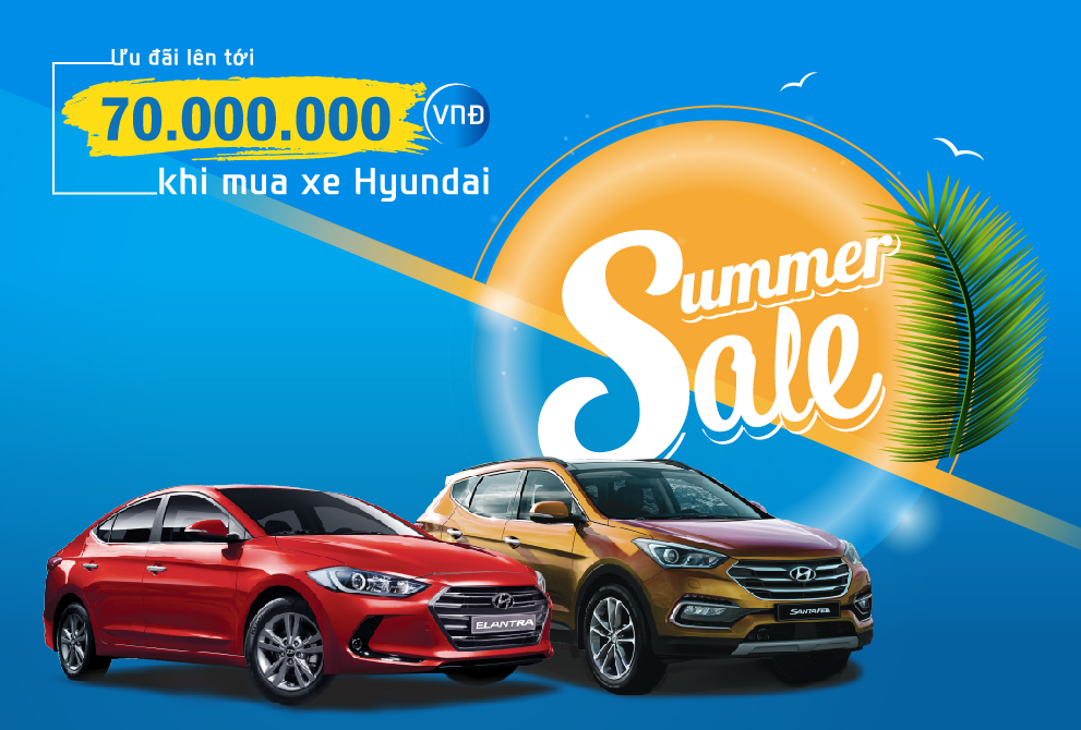 Khuyến mại mùa hè lên tới 70 triệu đồng khi mua xe Hyundai SantaFe & Elantra