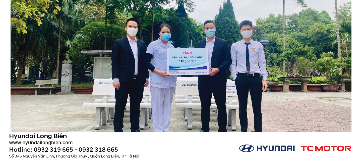 Hyundai Long Biên tặng Bệnh viện Tâm thần Hà Nội 10 chiếc ghế đá