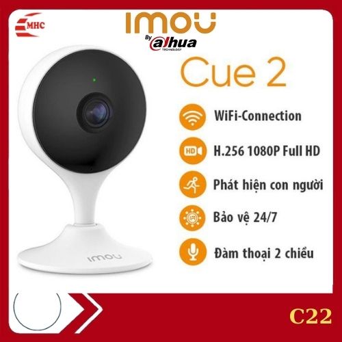 Camera wifi Imou C22 FullHD 1080p/ đàm thoại/ hồng ngoại đêm/ cảnh báo chuyển động