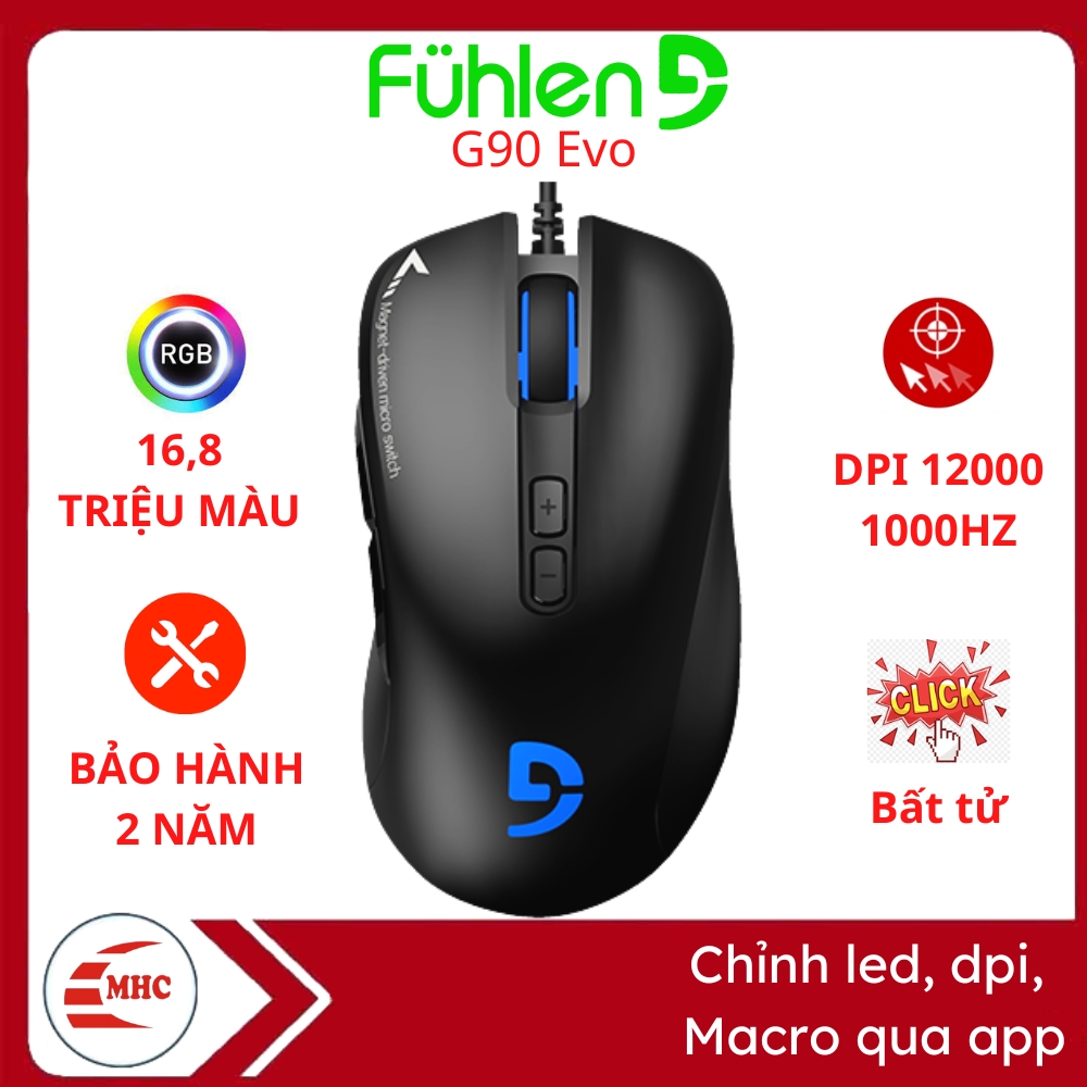 Chuột Gaming Fuhlen G90 EVO RGB DPI 12000
