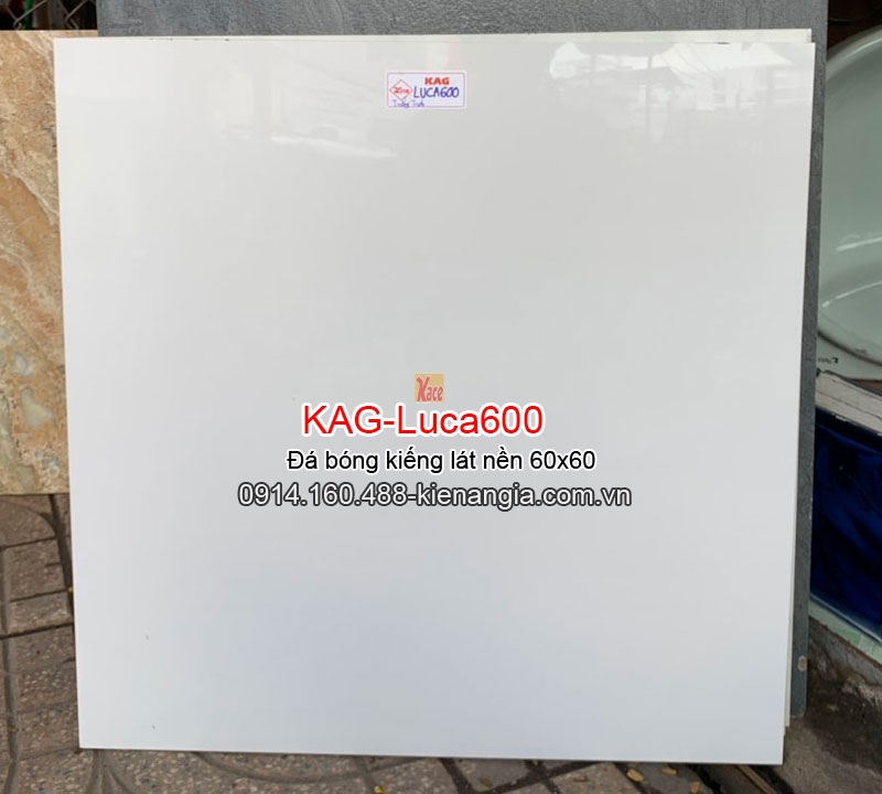 Đá bóng kiếng trắng trơn lát nền 60x60 KAG-Luca600