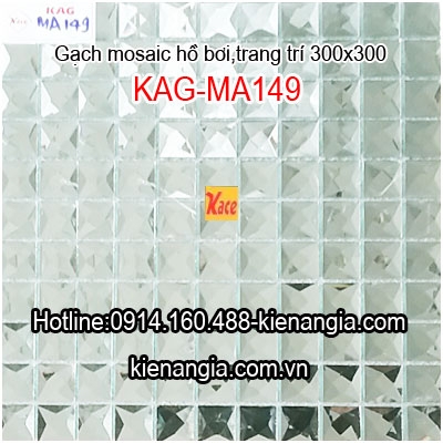 Gạch mosaic thủy tinh màu trắng 30x30 KAG-MA149
